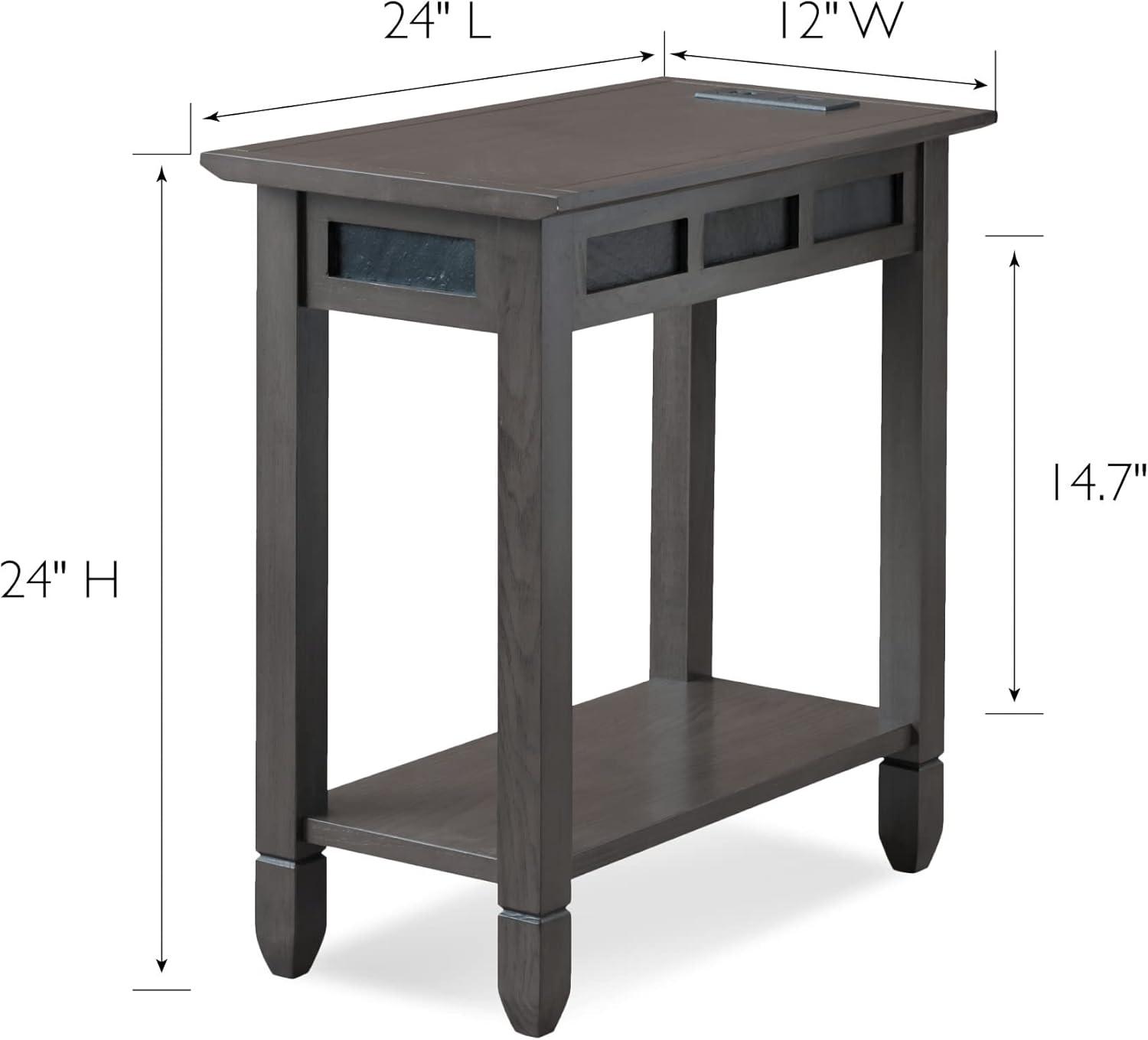 imageLeick Home 89400 Rustic Oak and Slate Laptop Desk with Drop Front Keyboard Drawer Distressed Rustic AutumnSmoke Gray