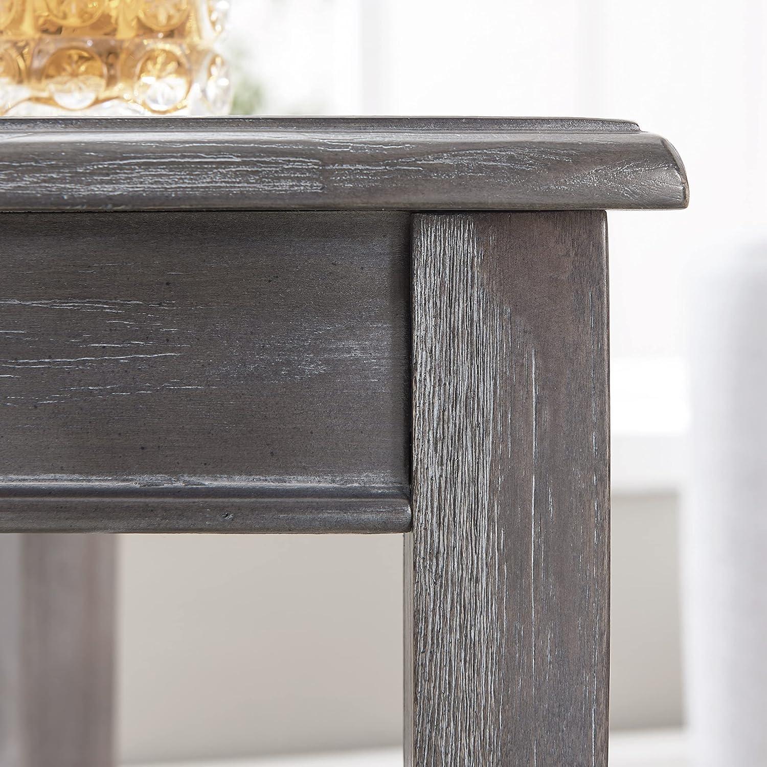 imageLeick Home 9009GR Shield Side Table Rustic Gray 21 in x 21 in x 27 in