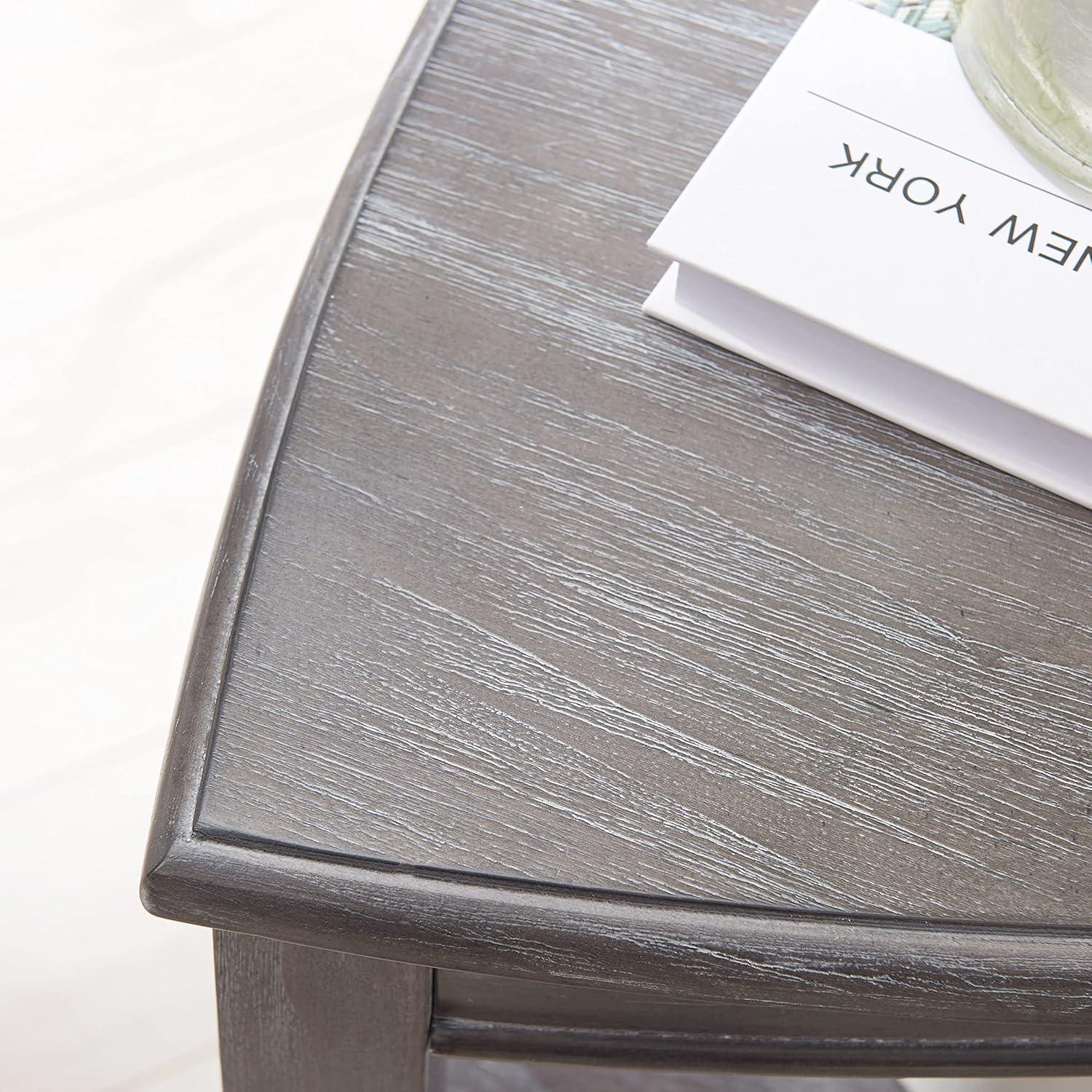 imageLeick Home 9009GR Shield Side Table Rustic Gray 21 in x 21 in x 27 in