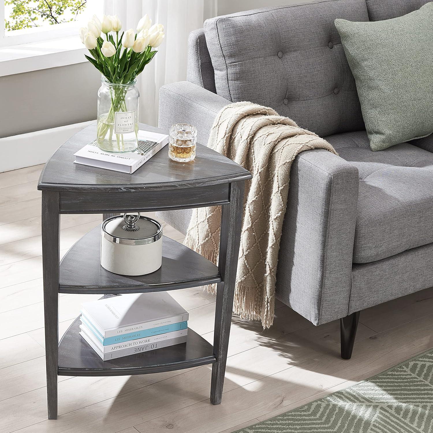 imageLeick Home 9009GR Shield Side Table Rustic Gray 21 in x 21 in x 27 in