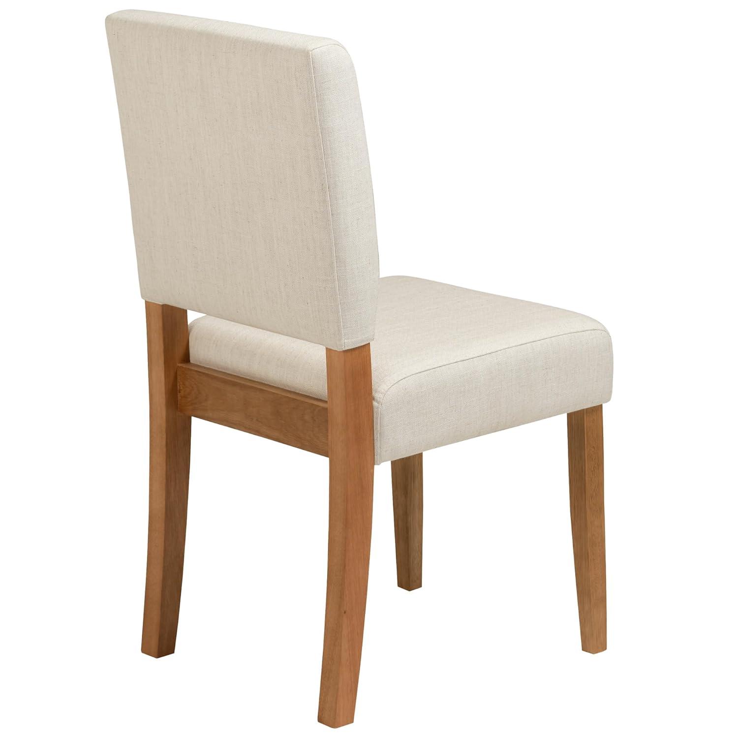 imageLeick Home Brax Dining Chair with Upholstered Back and Wood Base Set of 2 for Dining Room Modern Chairs in Natural White Sand 214452
