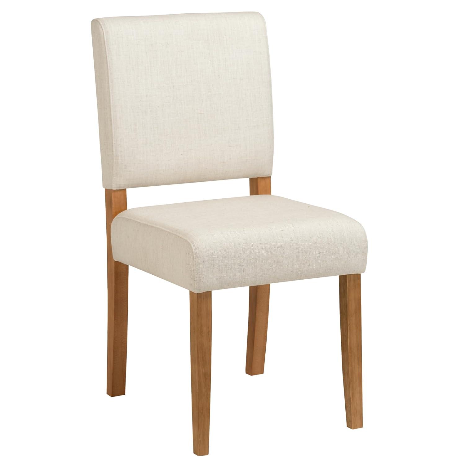 imageLeick Home Brax Dining Chair with Upholstered Back and Wood Base Set of 2 for Dining Room Modern Chairs in Natural White Sand 214452