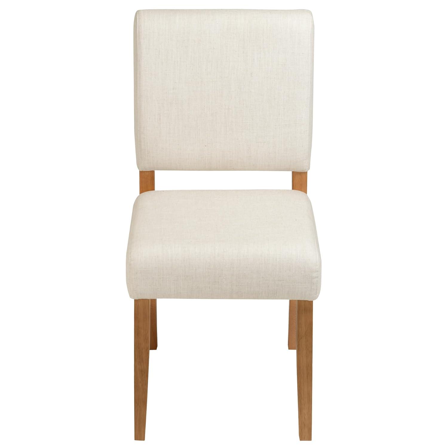 imageLeick Home Brax Dining Chair with Upholstered Back and Wood Base Set of 2 for Dining Room Modern Chairs in Natural White Sand 214452