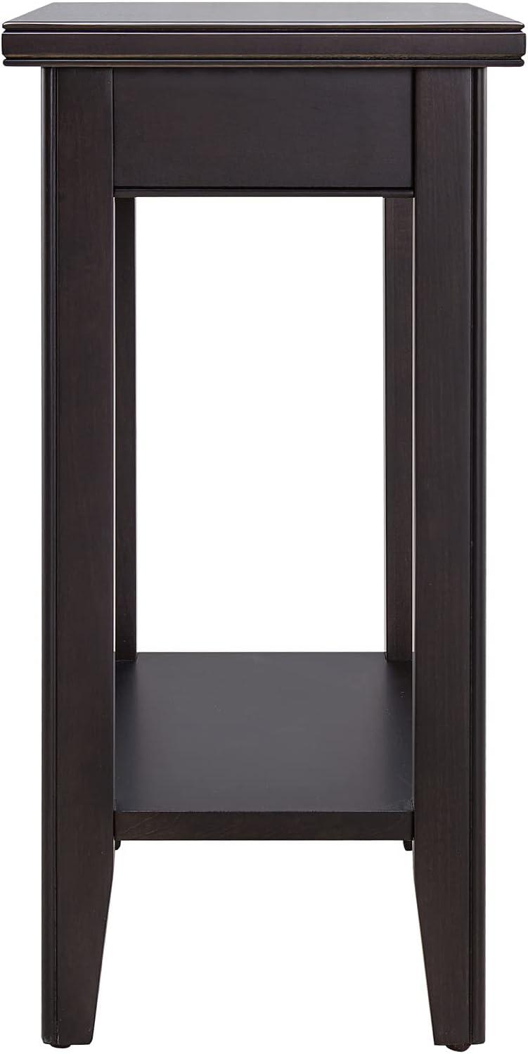 imageLeick Home Laurent End Table Solid Wood Bottom Display Shelf Narrow EasyAssembly for Living RoomBedroom Black 240 in L x 120 in W x 240 in H 10505BKBlack
