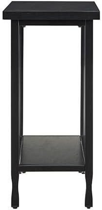 imageLeick Home Laurent End Table Solid Wood Bottom Display Shelf Narrow EasyAssembly for Living RoomBedroom Black 240 in L x 120 in W x 240 in H 10505BKBlack Wash