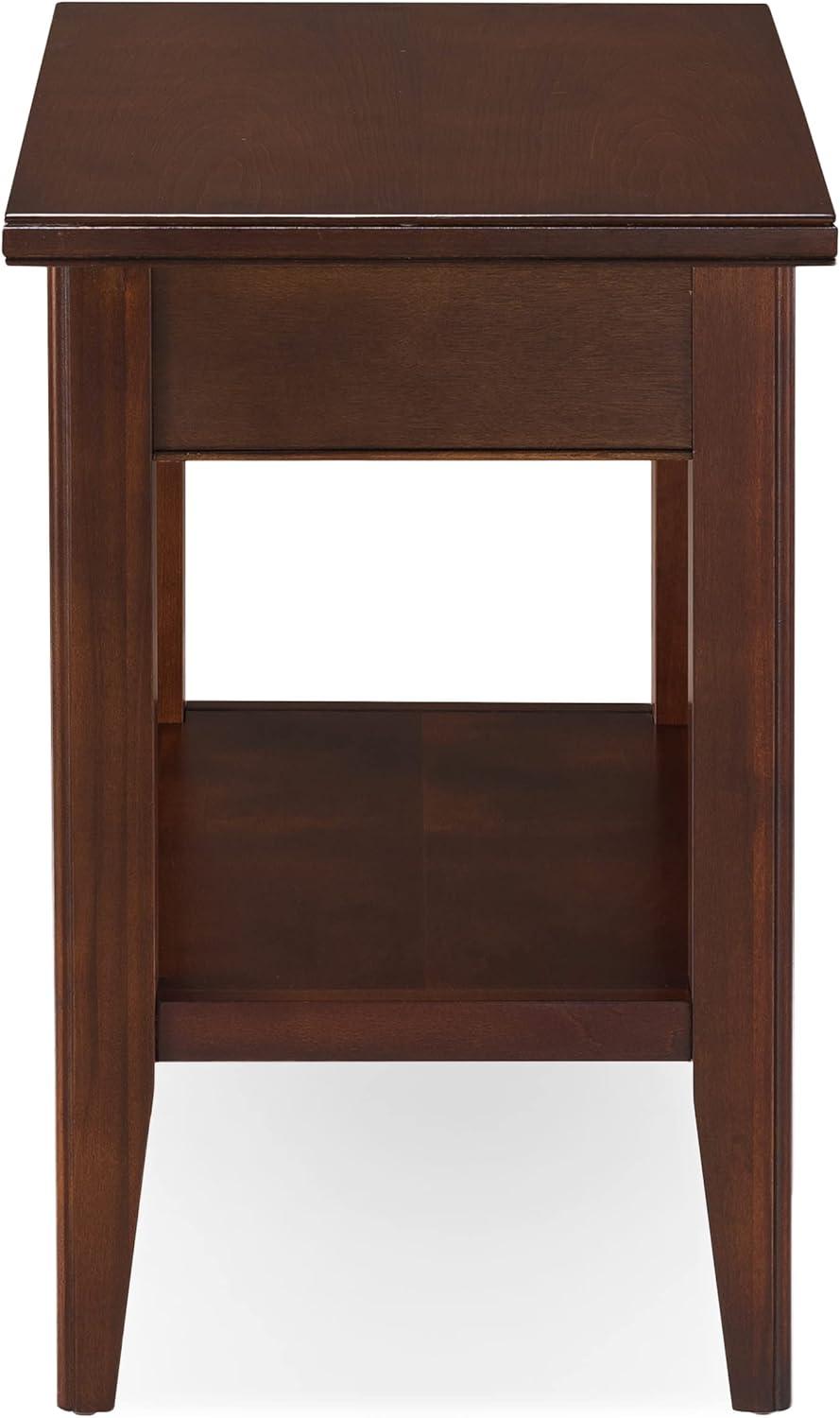 imageLeick Home Laurent End Table Solid Wood Bottom Display Shelf Narrow EasyAssembly for Living RoomBedroom Black 240 in L x 120 in W x 240 in H 10505BKChocolate Cherry