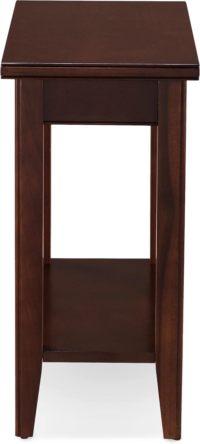 imageLeick Home Laurent End Table Solid Wood Bottom Display Shelf Narrow EasyAssembly for Living RoomBedroom Black 240 in L x 120 in W x 240 in H 10505BKChocolate Cherry