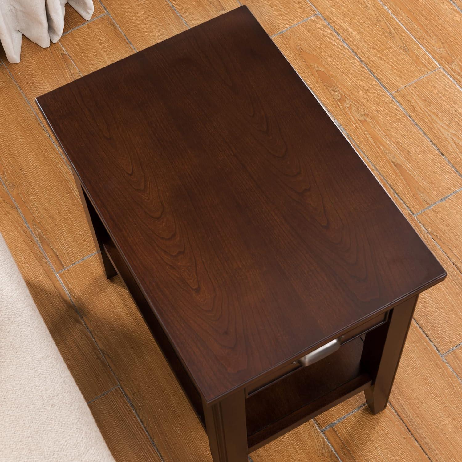 imageLeick Home Laurent End Table Solid Wood Bottom Display Shelf Narrow EasyAssembly for Living RoomBedroom Black 240 in L x 120 in W x 240 in H 10505BKChocolate Cherry