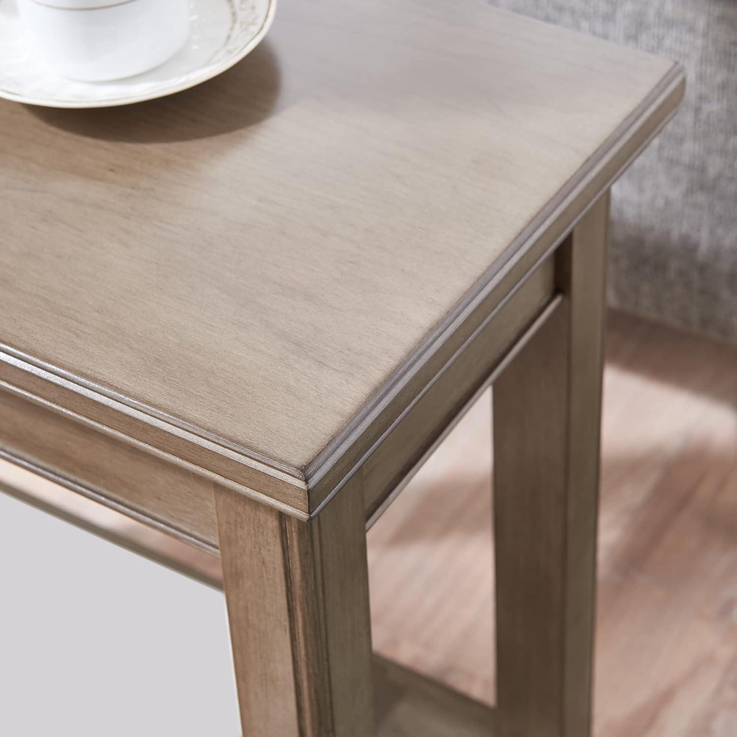 imageLeick Home Laurent End Table Solid Wood Bottom Display Shelf Narrow EasyAssembly for Living RoomBedroom Black 240 in L x 120 in W x 240 in H 10505BKGrey