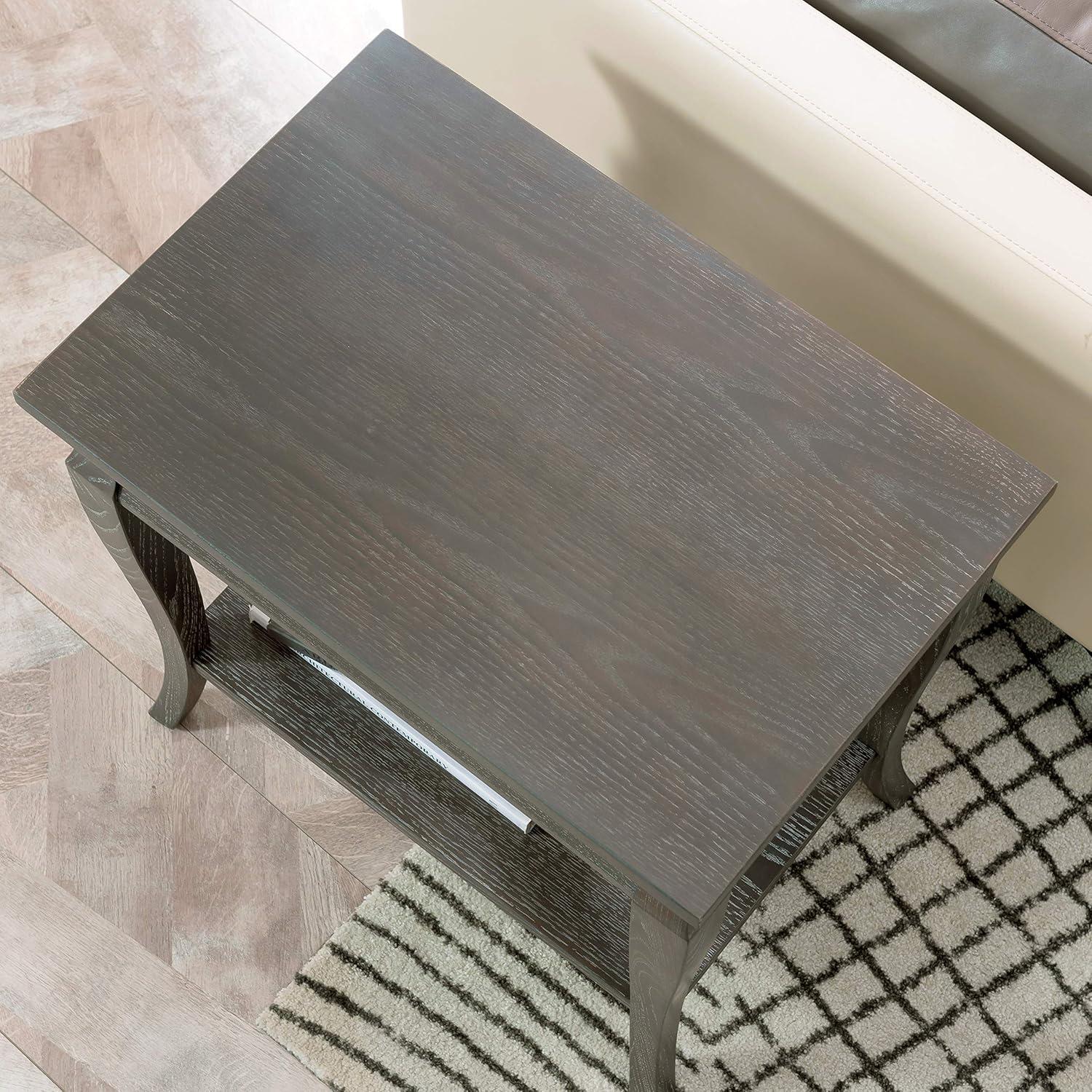 imageLeick Home Laurent End Table Solid Wood Bottom Display Shelf Narrow EasyAssembly for Living RoomBedroom Black 240 in L x 120 in W x 240 in H 10505BKGray Antique Pewter