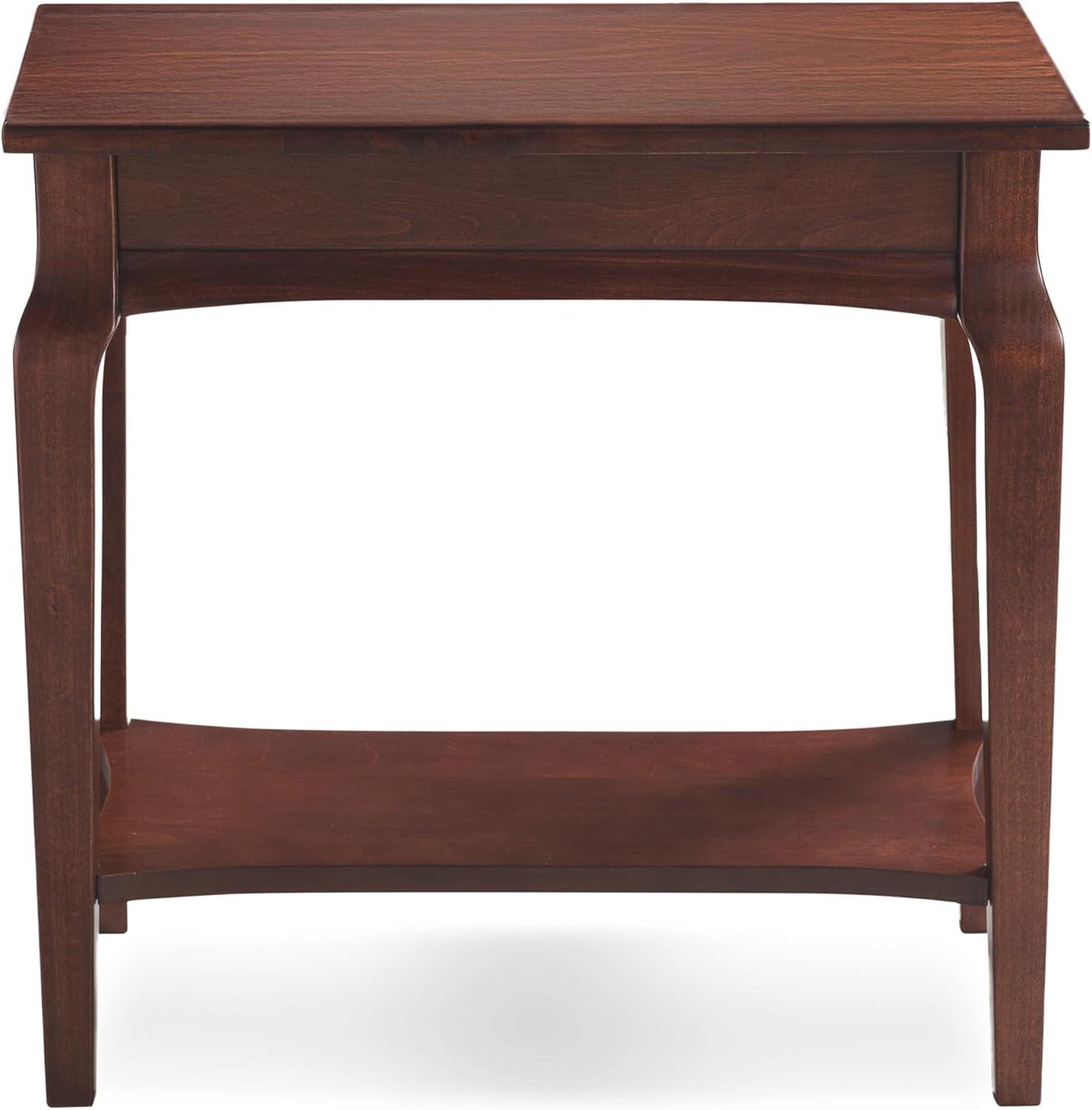 imageLeick Home Laurent End Table Solid Wood Bottom Display Shelf Narrow EasyAssembly for Living RoomBedroom Black 240 in L x 120 in W x 240 in H 10505BKHeartwood Cherry