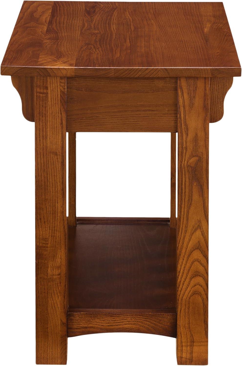 imageLeick Home Laurent End Table Solid Wood Bottom Display Shelf Narrow EasyAssembly for Living RoomBedroom Black 240 in L x 120 in W x 240 in H 10505BKMedium Oak Blackened