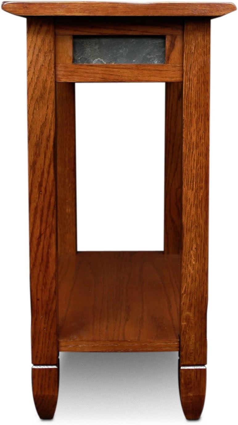 imageLeick Home Laurent End Table Solid Wood Bottom Display Shelf Narrow EasyAssembly for Living RoomBedroom Black 240 in L x 120 in W x 240 in H 10505BKRustic Oak
