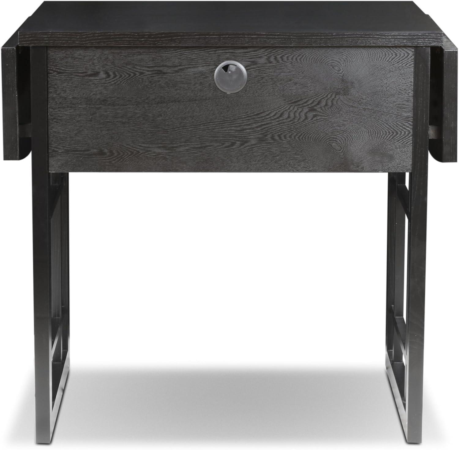 imageLeick Oak Drop Leaf ComputerWriting Desk BlackBlack
