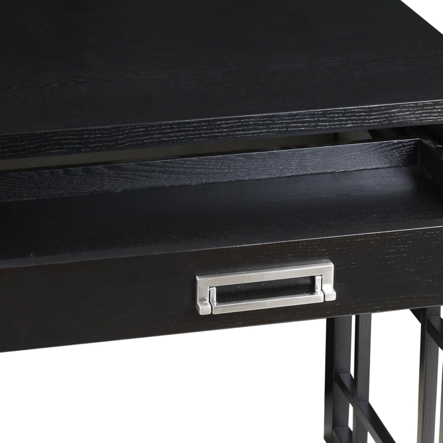 imageLeick Oak Drop Leaf ComputerWriting Desk BlackBlack
