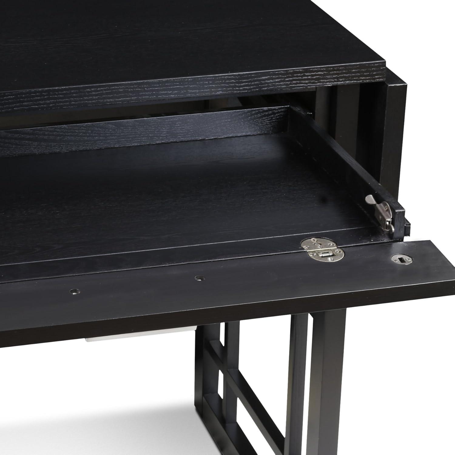 imageLeick Oak Drop Leaf ComputerWriting Desk BlackBlack
