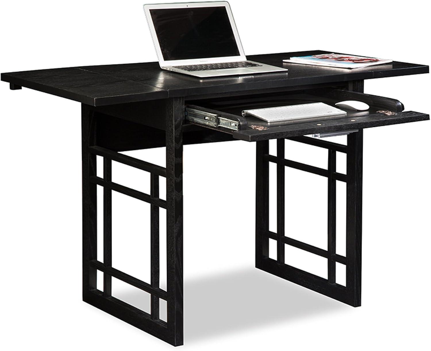 imageLeick Oak Drop Leaf ComputerWriting Desk BlackBlack