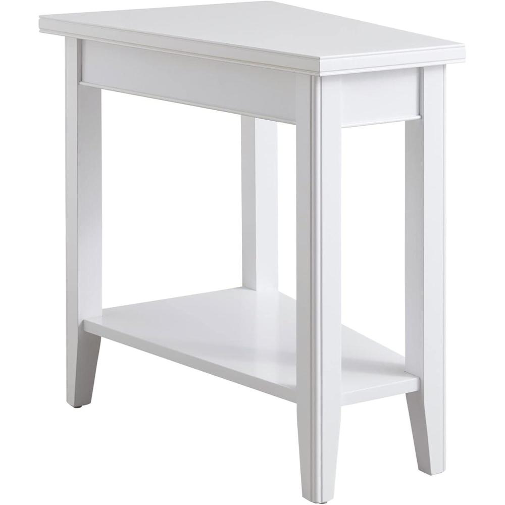 imageLeick Home 10502WT Laurent Recliner Wedge Table with Shelf White