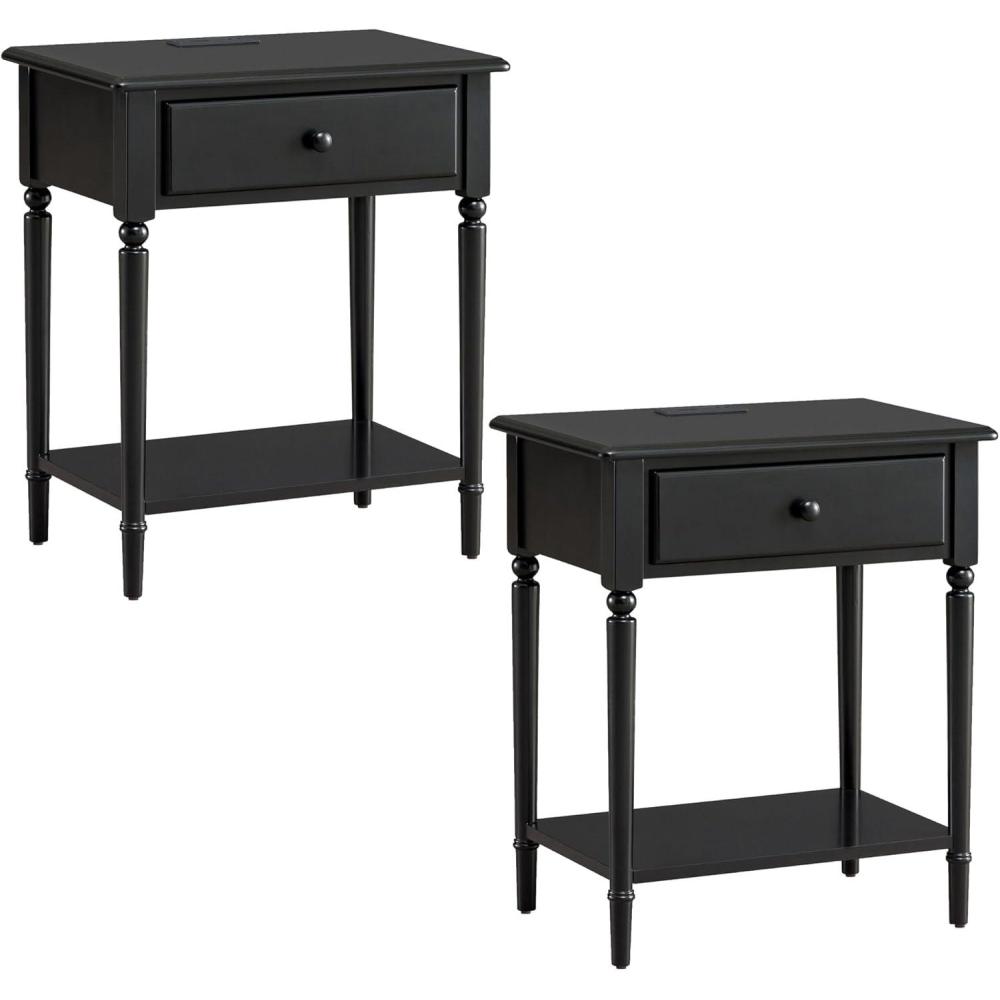 imageLeick Home 20028WT Coastal Two Drawer Double Hall Console Sofa Table with Shelf Orchid WhiteSwan Black