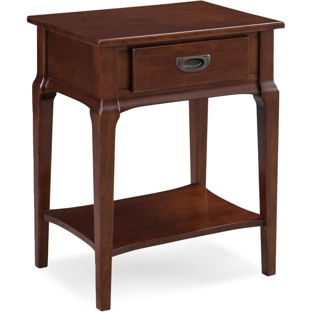 imageLeick Home 22022 Stratus One Drawer Nightstand with Shelf Heartwood Cherry