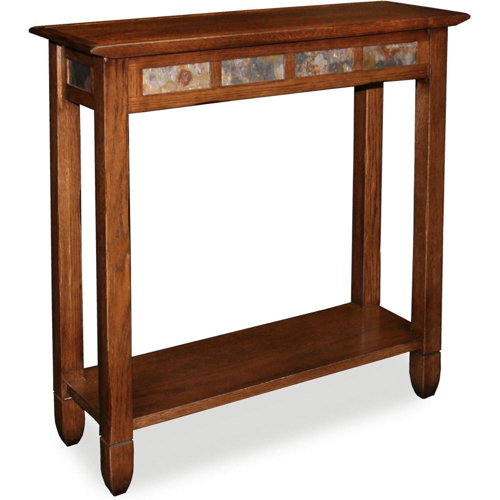 imageLeick Home 24032 Beckett One Drawer Hall Stand with Shelf for Living Room Hallway Entryway AnthracitePewterRustic Oak