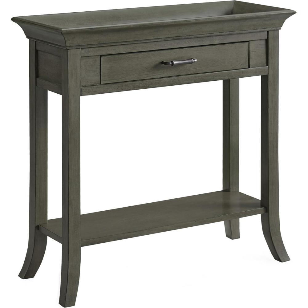imageLeick Home 24032 Beckett One Drawer Hall Stand with Shelf for Living Room Hallway Entryway AnthracitePewterSmoke Gray