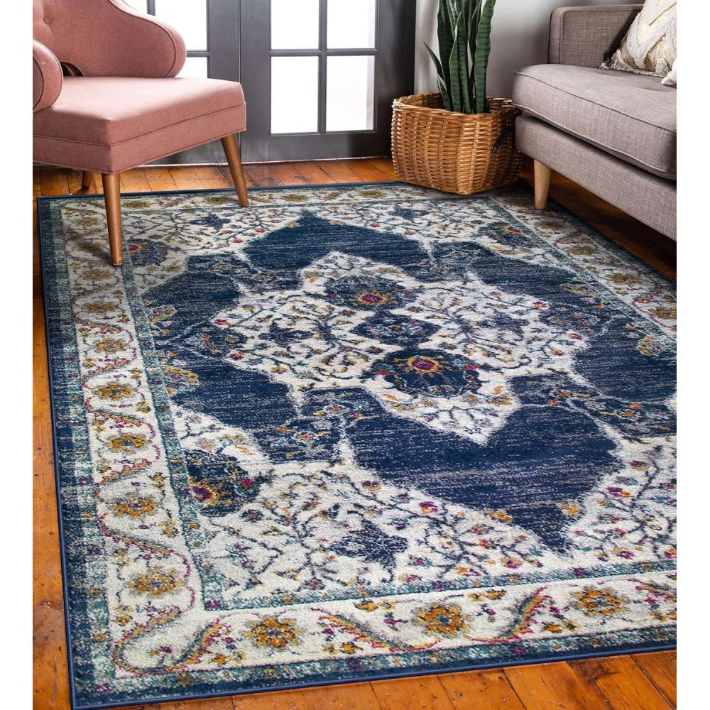 imageLeick Home 596296 Wendlyn Vintage Multicolor Medallion Boho Chic Faded Living Room Bedroom Area Rug Rectangle 710 x 10