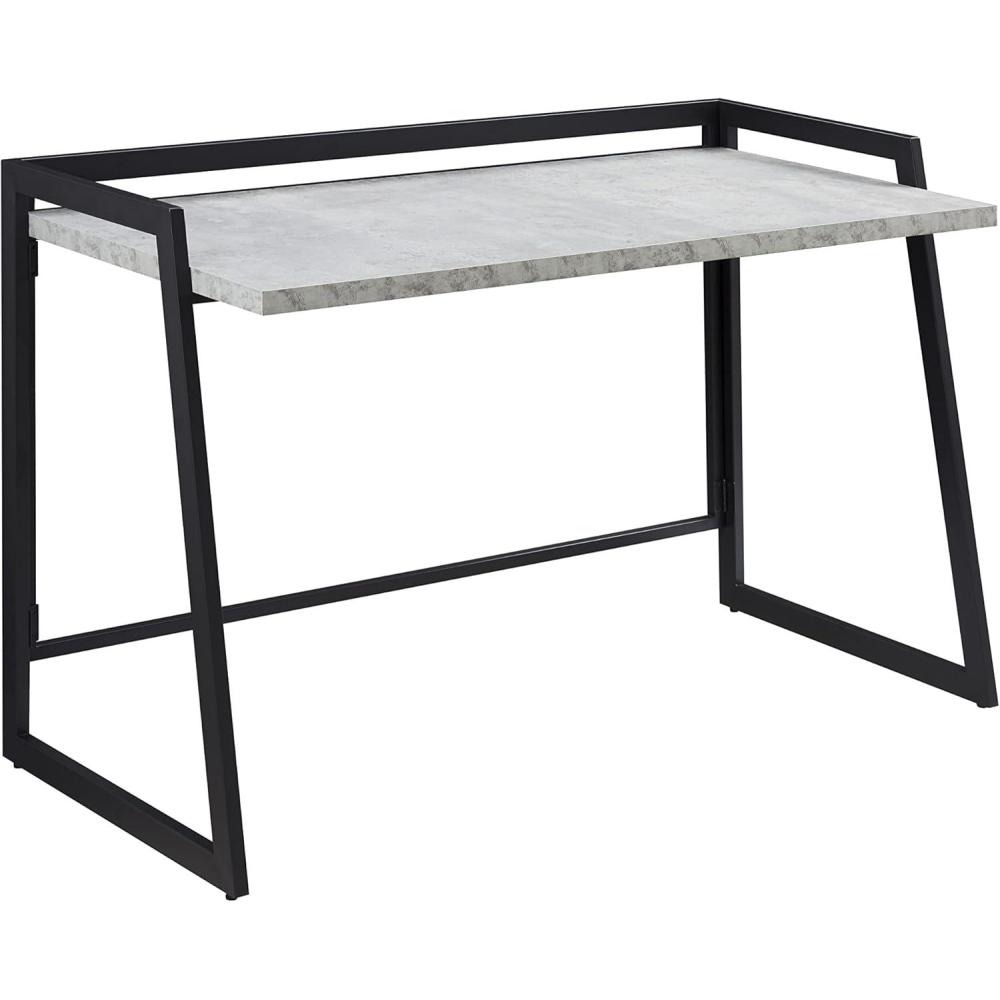 imageLeick Home 70004BLKNK Mixed Metal and Wood Desk BlackNickelConcreteGunmetal