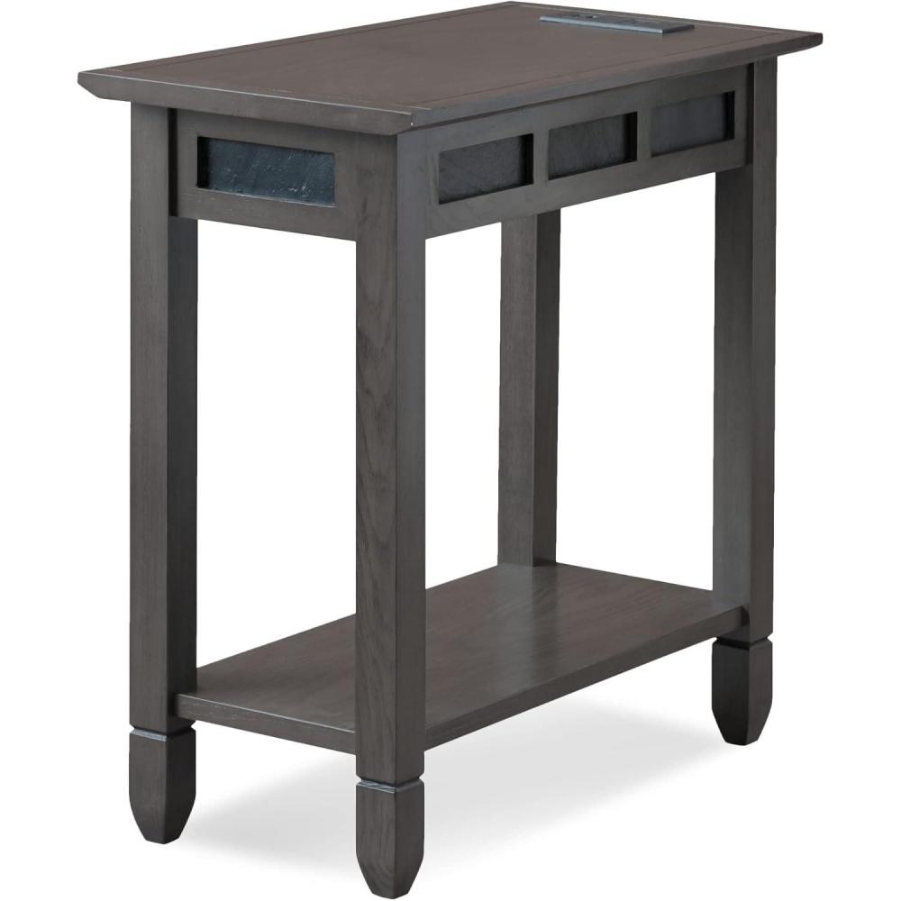 imageLeick Home 89400 Rustic Oak and Slate Laptop Desk with Drop Front Keyboard Drawer Distressed Rustic AutumnSmoke Gray