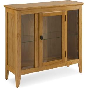 Leick Home 10000-GR Entryway One Door Curio Cabinet with Interior Light, Distressed Gray Wash(Desert Sands/Black)