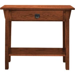 Leick Home 24032 Beckett One Drawer Hall Stand with Shelf for Living Room, Hallway, Entryway, Anthracite/Pewter(Russet)