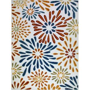 Leick Home 595439 Beam Flower Indoor Outdoor Area Rug Rectangle 7’10″x10′