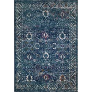 Leick Home 596338 Laraline Vintage Turkish Medallion Collage Faded Turquoise Living Room Bedroom Area Rug Rectangle 6’7″ x 9’6″