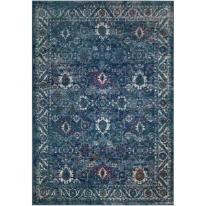 Leick Home 596346 Laraline Vintage Turkish Medallion Collage Faded Turquoise Living Room Bedroom Area Rug Rectangle 7’10” x 10′