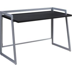 Leick Home 70004-BLKNK Mixed Metal and Wood Desk, Black/Nickel(Black/Nickel)