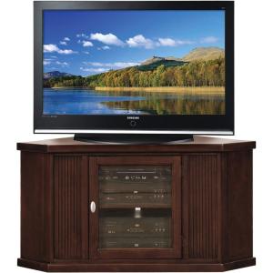 Leick Home 86285 One Door Corner TV Stand for 50″ TV’s, Chocolate Cherry