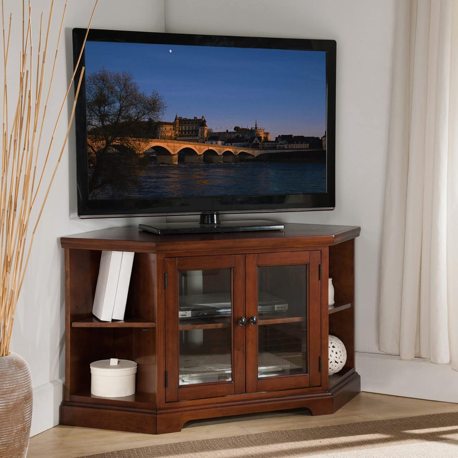 imageLeick Furniture Riley Holliday Bookshelf End Corner 50 TVs Brown Cherry
