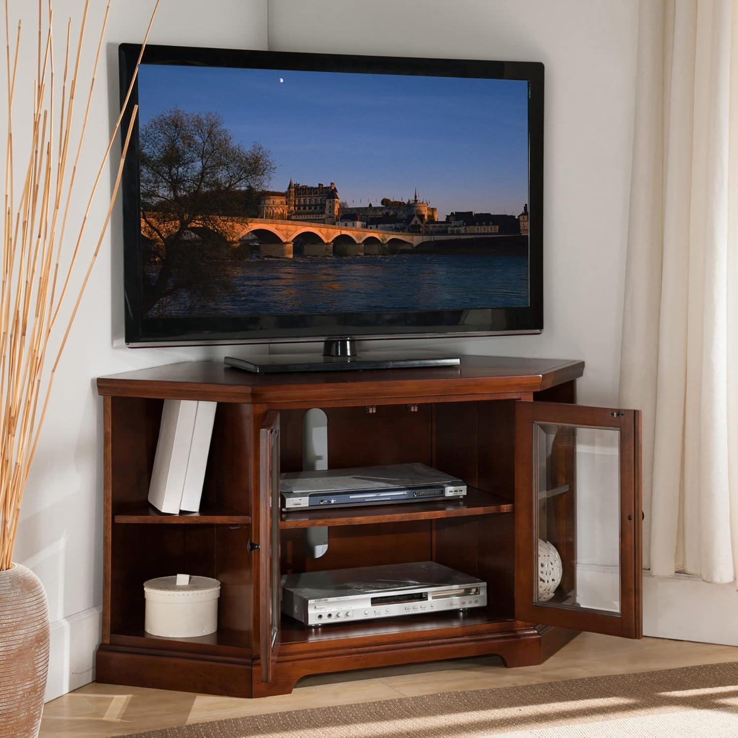 imageLeick Furniture Riley Holliday Bookshelf End Corner 50 TVs Brown Cherry