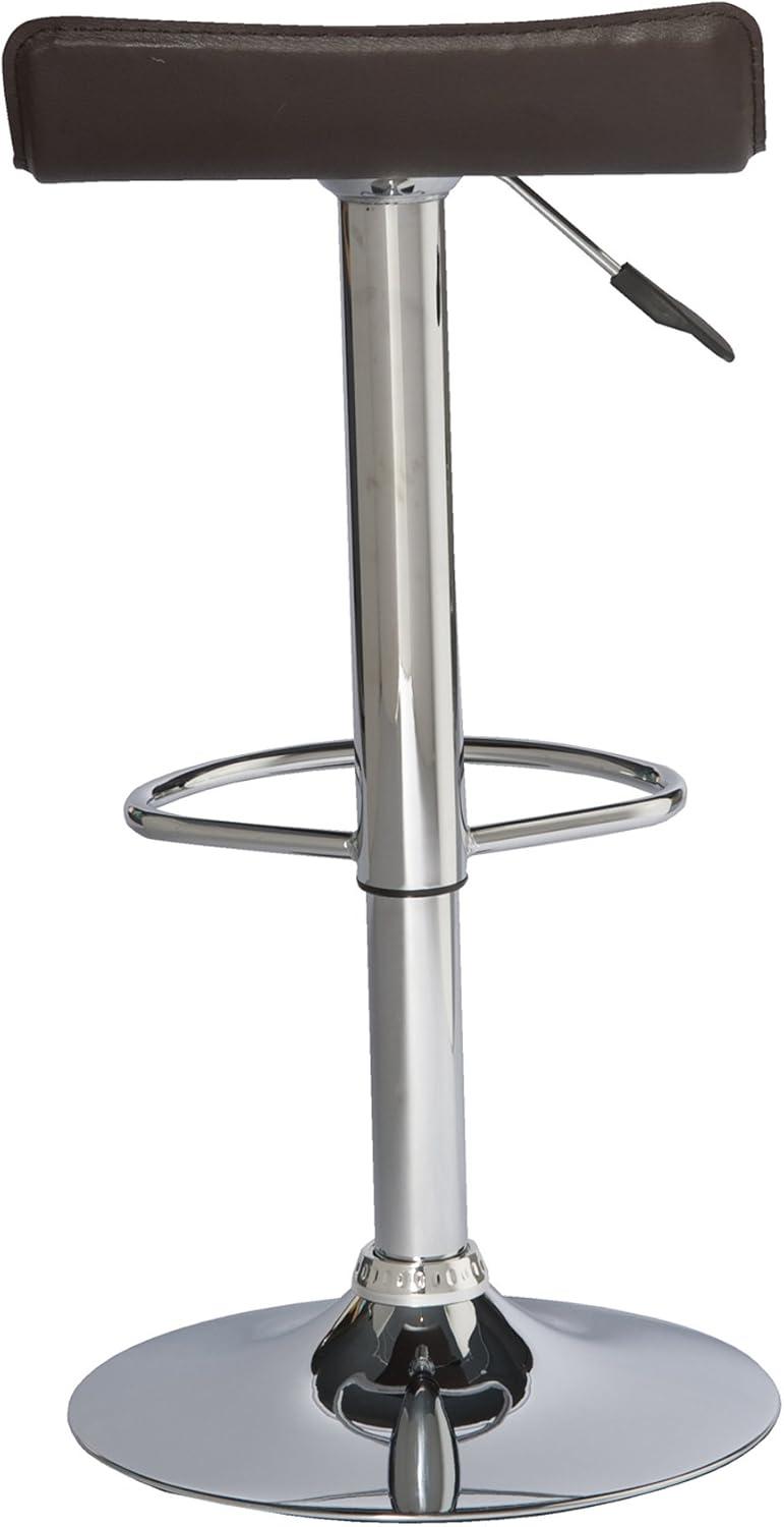 imageLeick Home 10042BL Black Adjustable Swivel Stool with Chrome Base Set of 2 Black