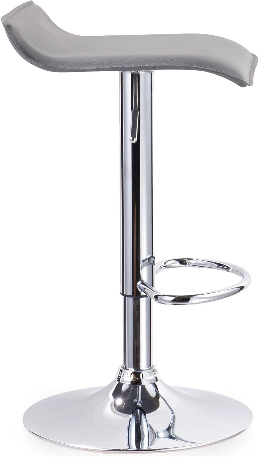 imageLeick Home 10042GR Adjustable Swivel Stool with Chrome Base Set of 2 Gray