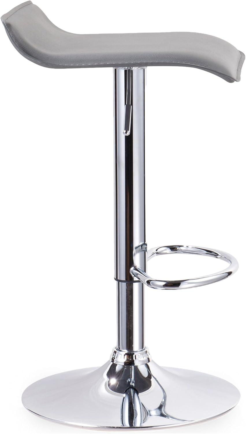 imageLeick Home 10042GR Adjustable Swivel Stool with Chrome Base Set of 2 Gray