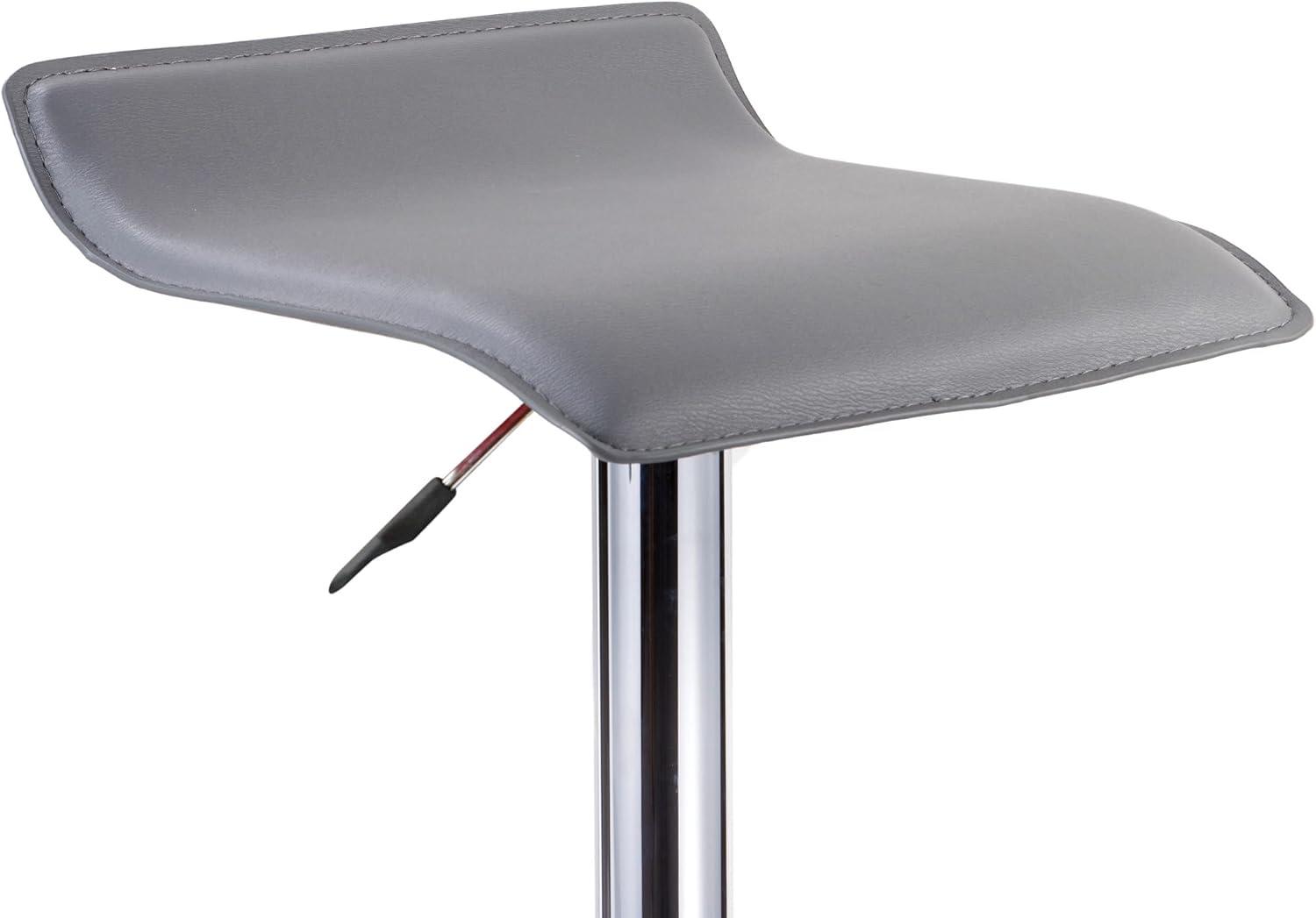 imageLeick Home 10042GR Adjustable Swivel Stool with Chrome Base Set of 2 Gray
