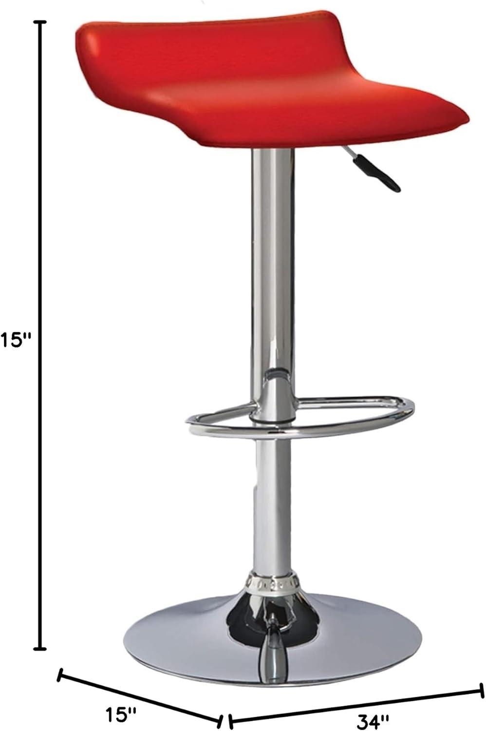 imageLeick Home 10042GR Adjustable Swivel Stool with Chrome Base Set of 2 Gray