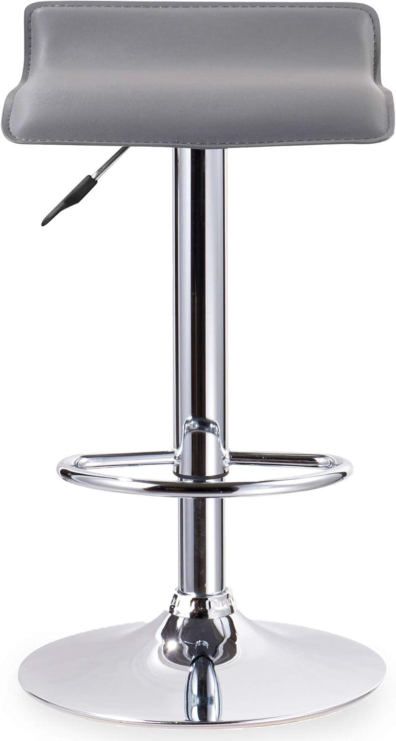 imageLeick Home 10042GR Adjustable Swivel Stool with Chrome Base Set of 2 Gray