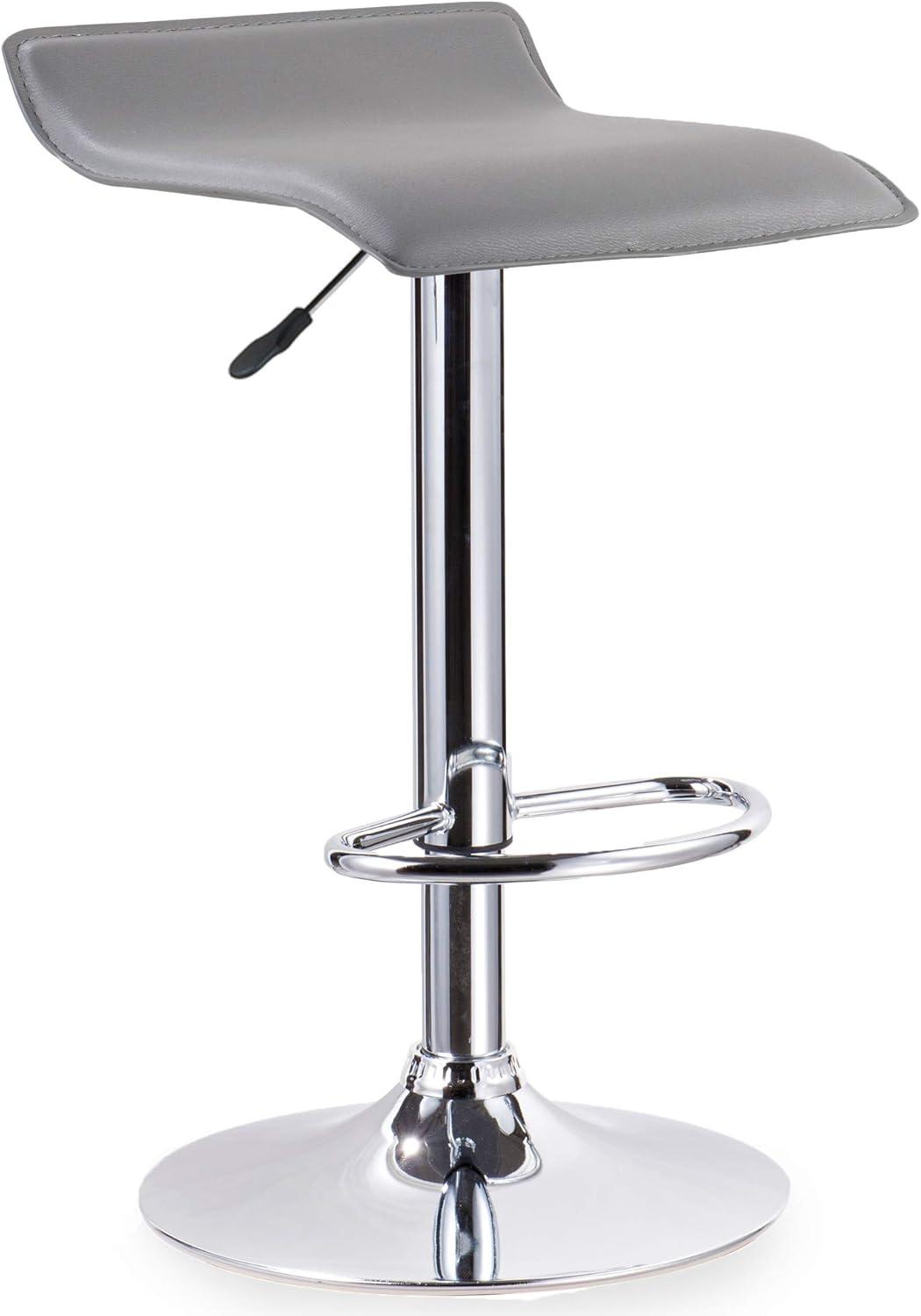 imageLeick Home 10042GR Adjustable Swivel Stool with Chrome Base Set of 2 Gray