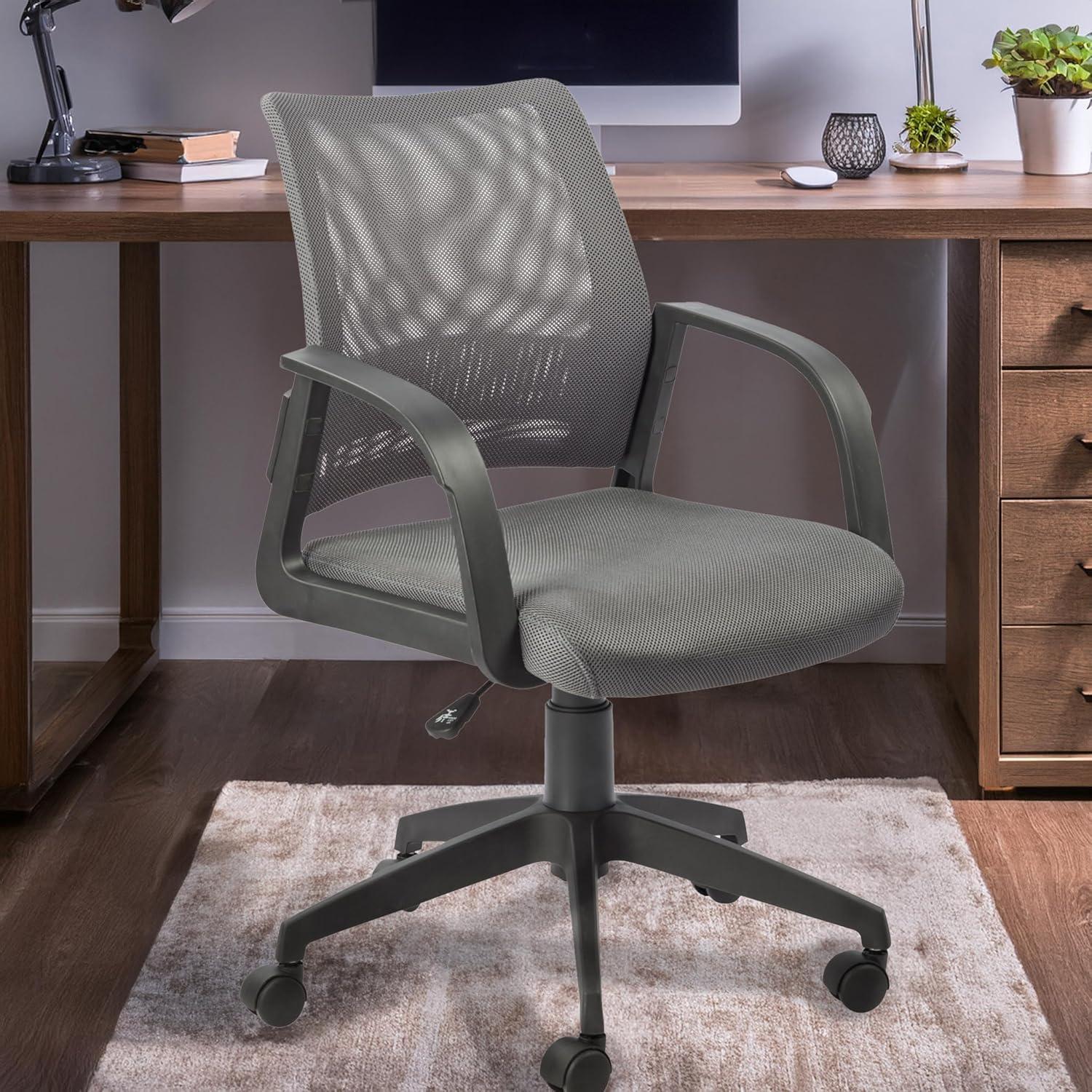 imageLeick Home 10066GR Adjustable Height Mesh Back Office Desk Chair Gray