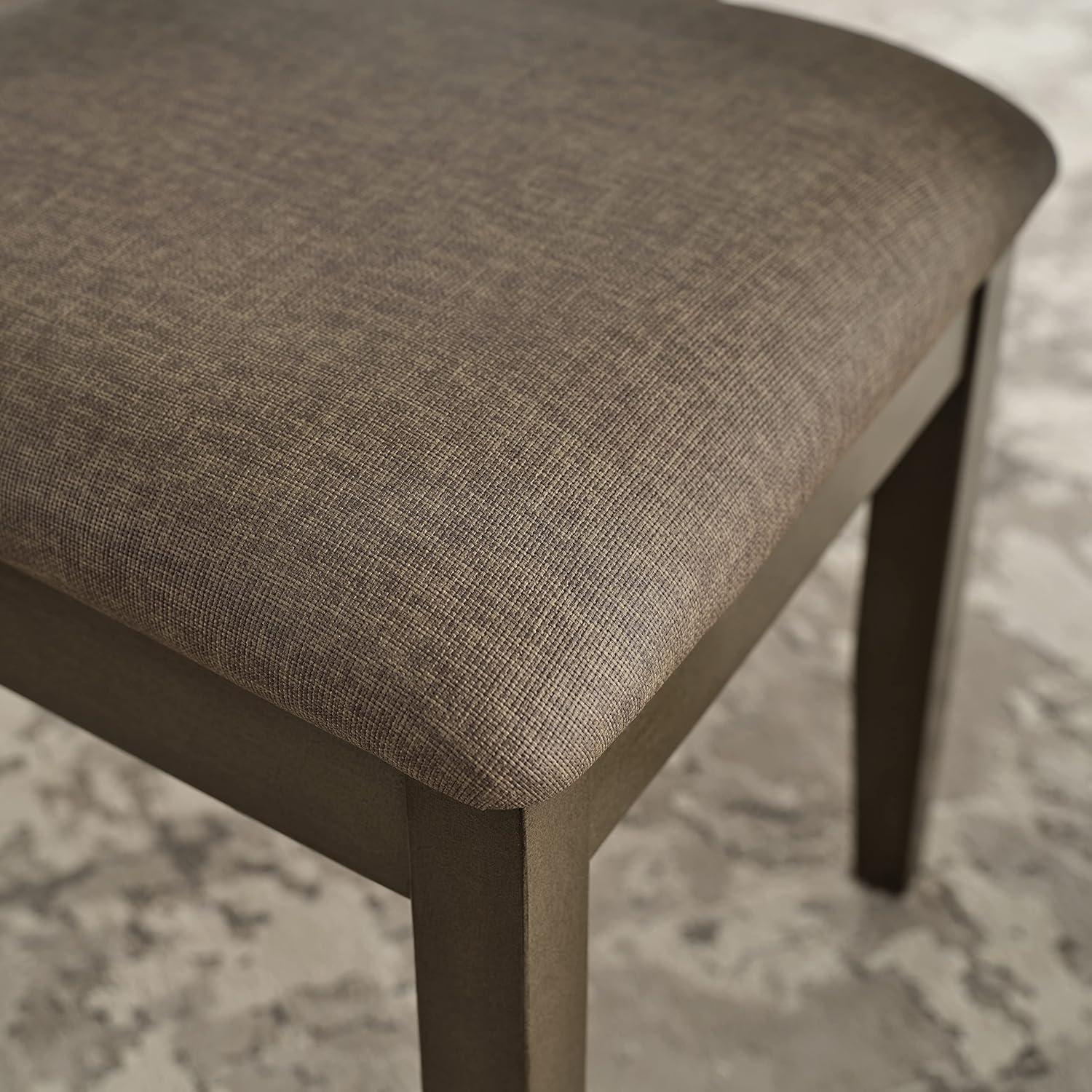 imageLeick Home 10184GSMH Wood Double Cross Back Dining Chair Set of 2 Graystone with Moss Heather Seat