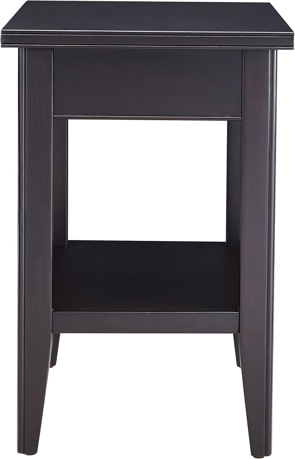 imageLeick Home 10506BK Laurent Chairside Table with Drawer and Display Shelf BlackBlack