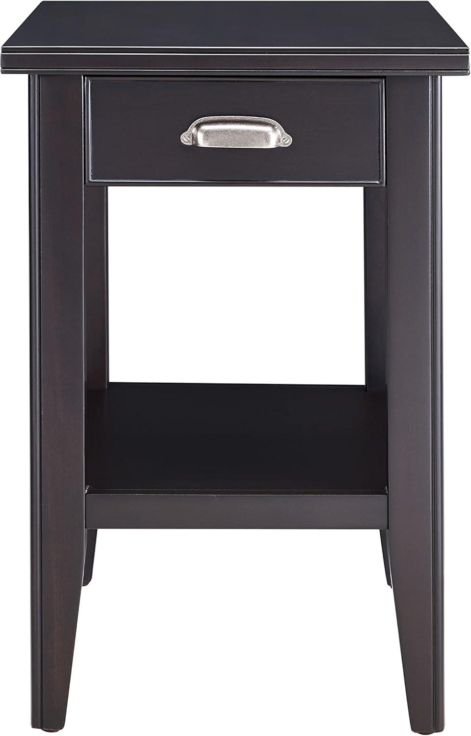imageLeick Home 10506BK Laurent Chairside Table with Drawer and Display Shelf BlackBlack
