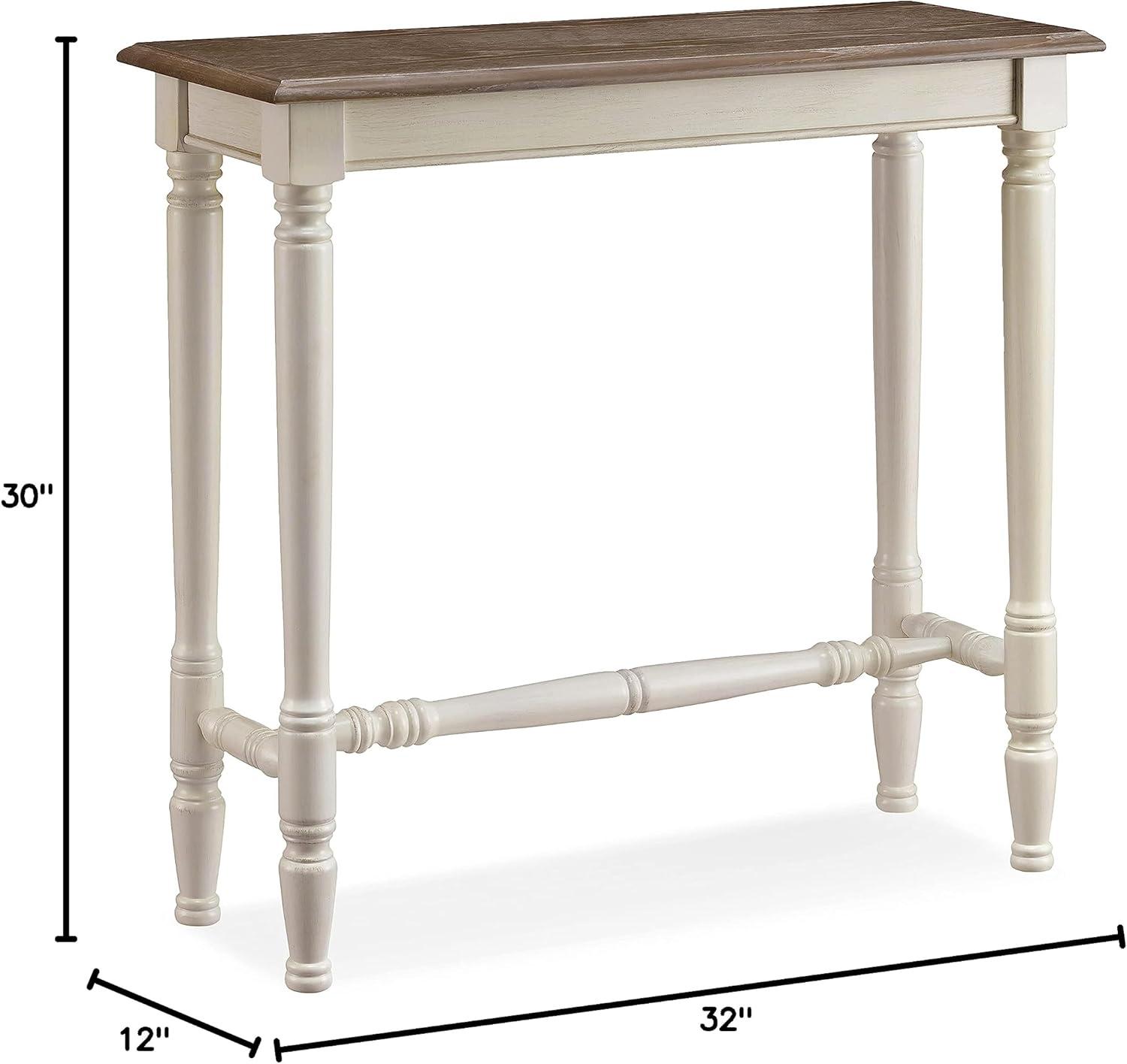 imageLeick Home 11732 Toscana Hall Console Table Dry Brushed Ecru and Soft Gray Glazed Otter